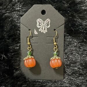 Orange Pumpkin Bead Earrings